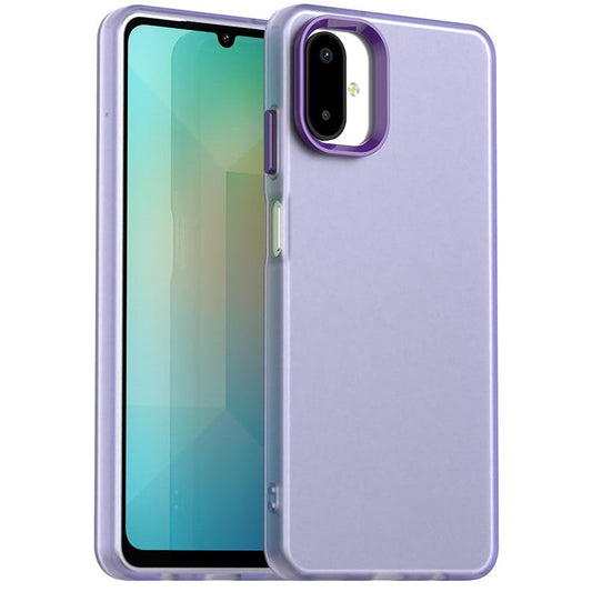 For Samsung Galaxy F06 5G  /  M06 5G Case PC + TPU + PET Matte Anti-Drop Phone Back Cover - Purple