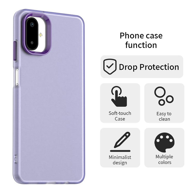 For Samsung Galaxy F06 5G  /  M06 5G Case PC + TPU + PET Matte Anti-Drop Phone Back Cover - Purple