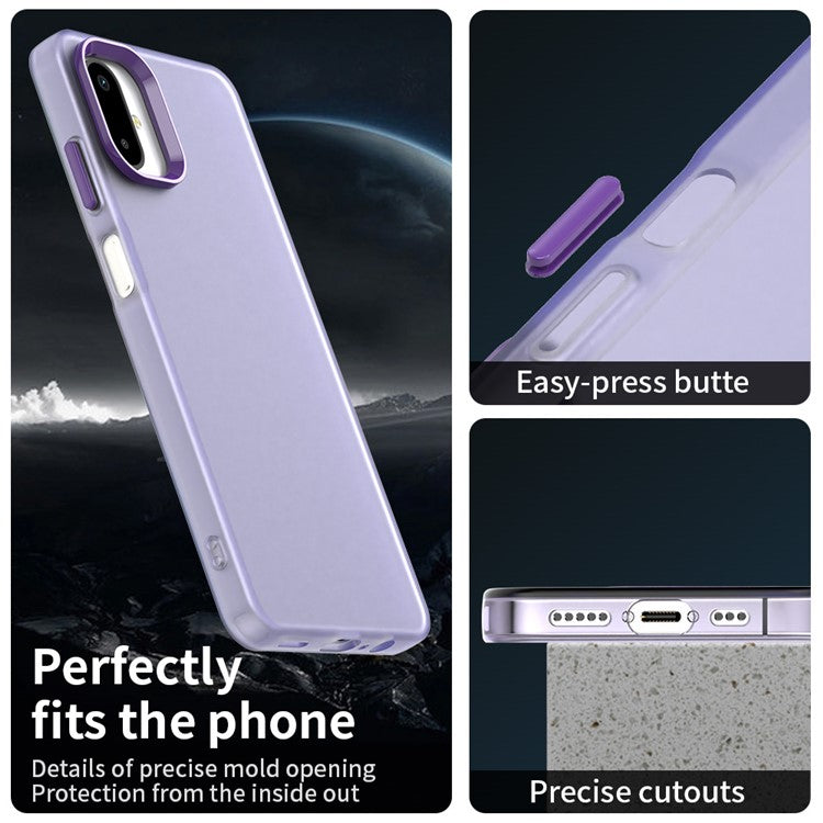 For Samsung Galaxy F06 5G  /  M06 5G Case PC + TPU + PET Matte Anti-Drop Phone Back Cover - Purple