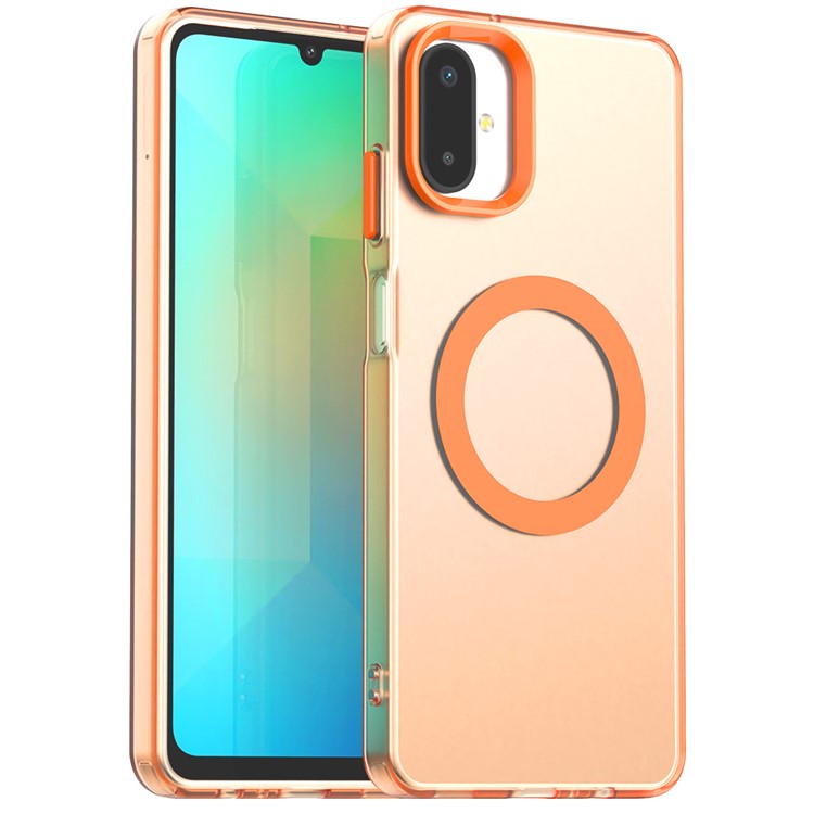 For Samsung Galaxy F06 5G  /  M06 5G Case Compatible with MagSafe Anti Drop Hybrid Phone Back Cover - Orange