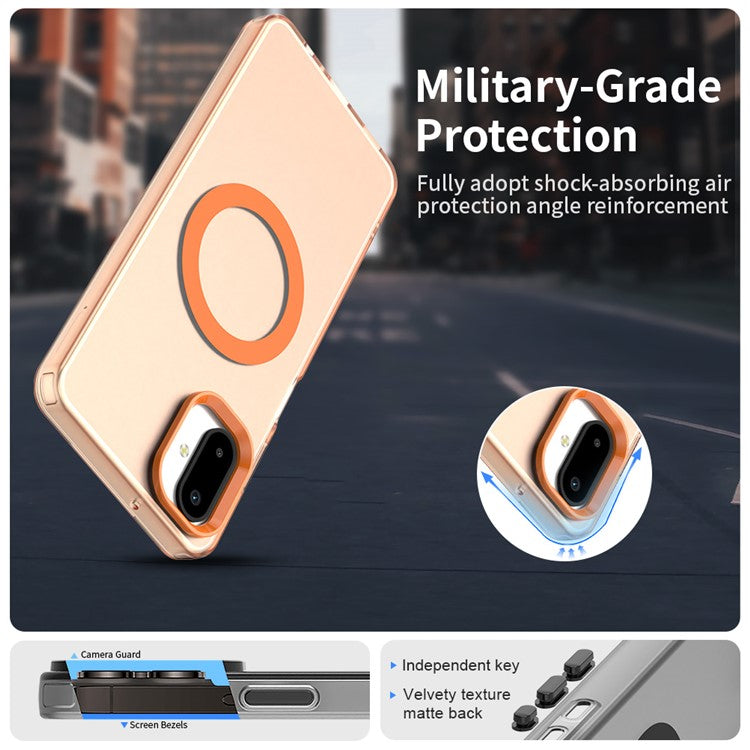 For Samsung Galaxy F06 5G  /  M06 5G Case Compatible with MagSafe Anti Drop Hybrid Phone Back Cover - Orange