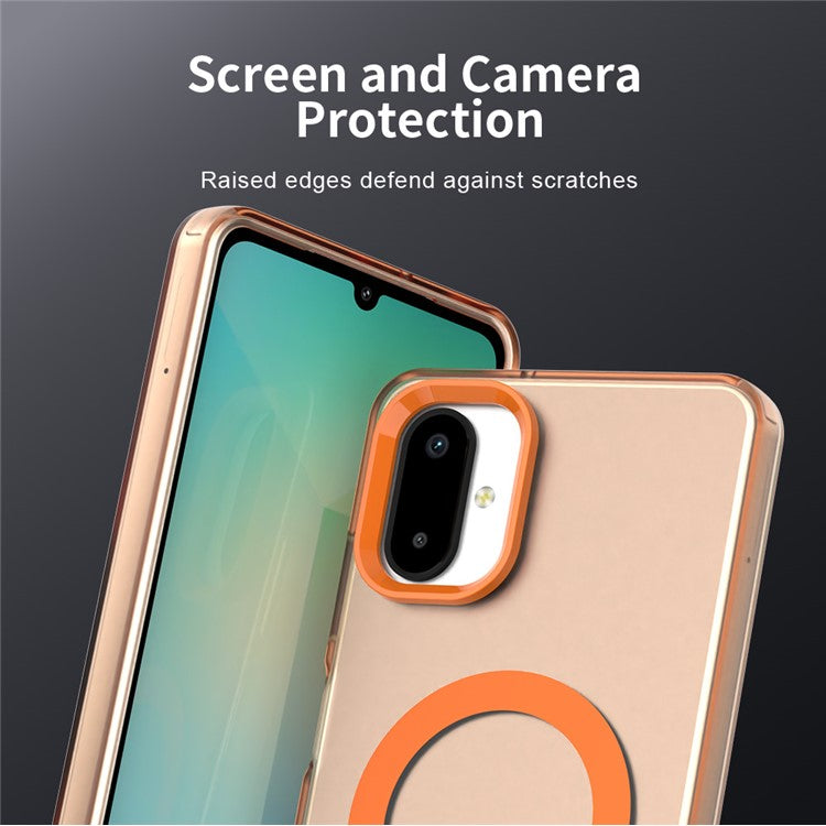 For Samsung Galaxy F06 5G  /  M06 5G Case Compatible with MagSafe Anti Drop Hybrid Phone Back Cover - Orange