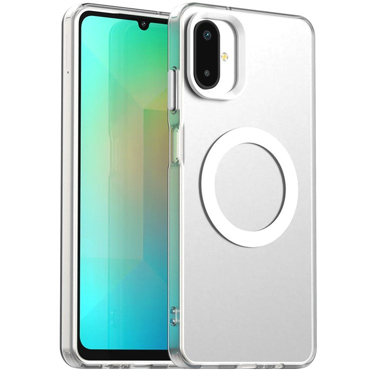 For Samsung Galaxy F06 5G  /  M06 5G Case Compatible with MagSafe Anti Drop Hybrid Phone Back Cover - White
