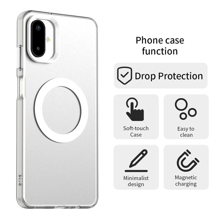 For Samsung Galaxy F06 5G  /  M06 5G Case Compatible with MagSafe Anti Drop Hybrid Phone Back Cover - White