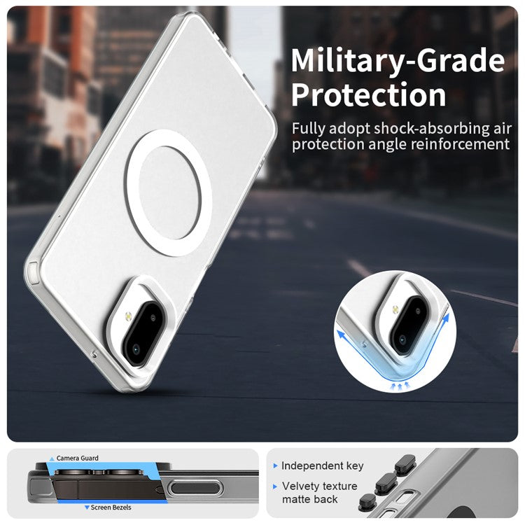 For Samsung Galaxy F06 5G  /  M06 5G Case Compatible with MagSafe Anti Drop Hybrid Phone Back Cover - White