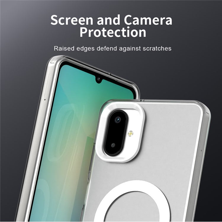 For Samsung Galaxy F06 5G  /  M06 5G Case Compatible with MagSafe Anti Drop Hybrid Phone Back Cover - White
