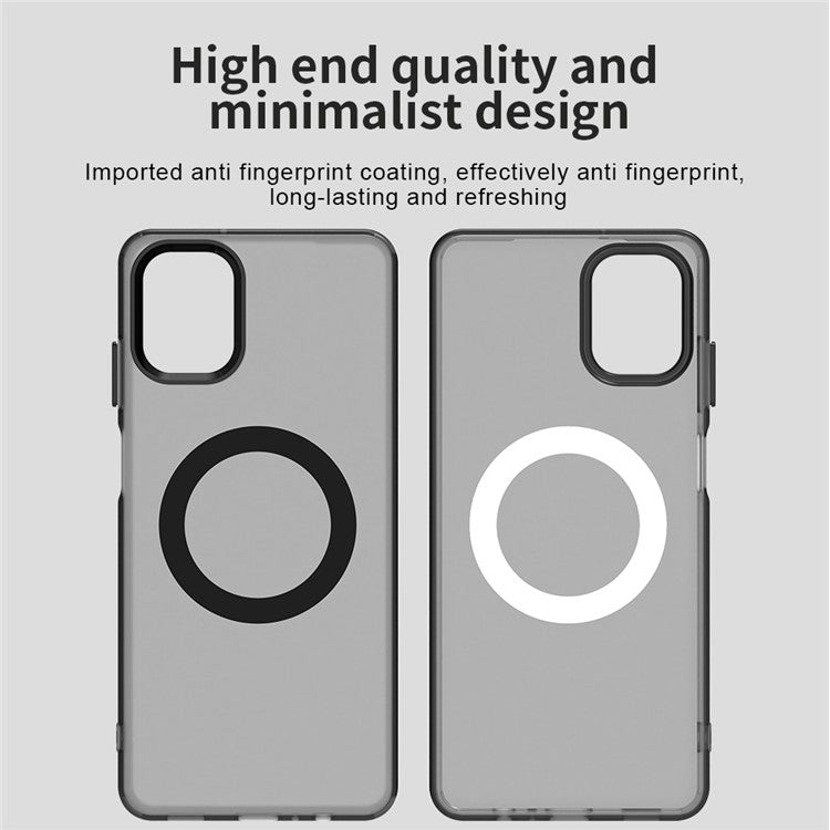 For Samsung Galaxy F06 5G  /  M06 5G Case Compatible with MagSafe Anti Drop Hybrid Phone Back Cover - Black