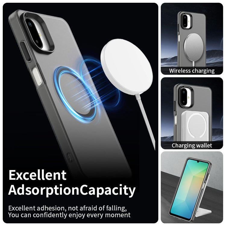 For Samsung Galaxy F06 5G  /  M06 5G Case Compatible with MagSafe Anti Drop Hybrid Phone Back Cover - Black