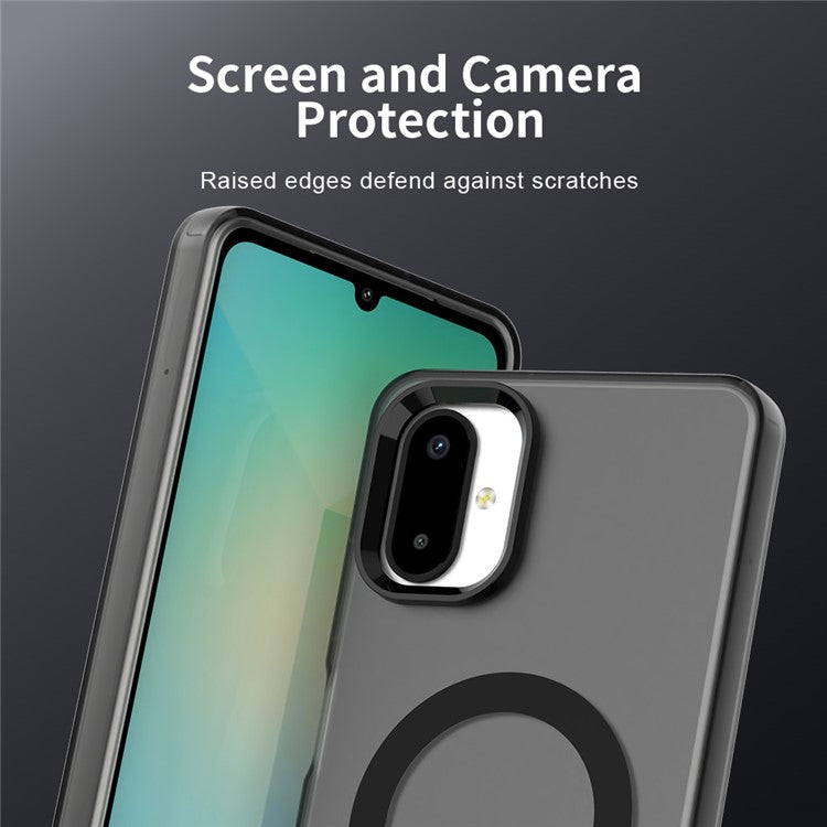 For Samsung Galaxy F06 5G  /  M06 5G Case Compatible with MagSafe Anti Drop Hybrid Phone Back Cover - Black