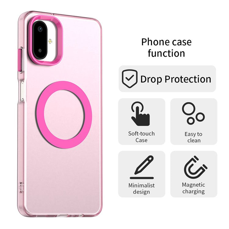 For Samsung Galaxy F06 5G  /  M06 5G Case Compatible with MagSafe Anti Drop Hybrid Phone Back Cover - Red