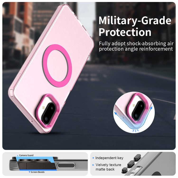 For Samsung Galaxy F06 5G  /  M06 5G Case Compatible with MagSafe Anti Drop Hybrid Phone Back Cover - Red