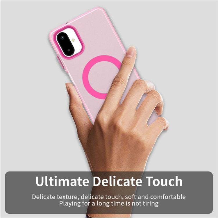 For Samsung Galaxy F06 5G  /  M06 5G Case Compatible with MagSafe Anti Drop Hybrid Phone Back Cover - Red