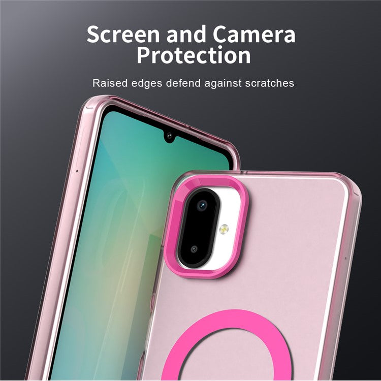 For Samsung Galaxy F06 5G  /  M06 5G Case Compatible with MagSafe Anti Drop Hybrid Phone Back Cover - Red