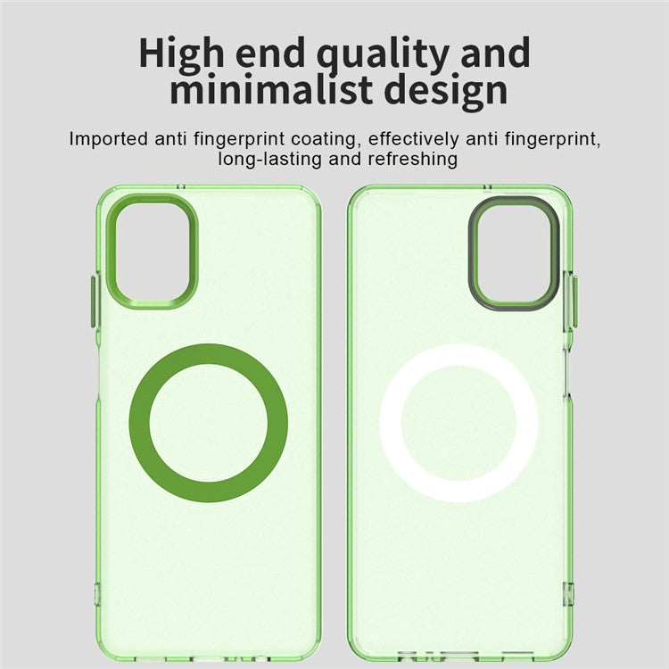 For Samsung Galaxy F06 5G  /  M06 5G Case Compatible with MagSafe Anti Drop Hybrid Phone Back Cover - Green