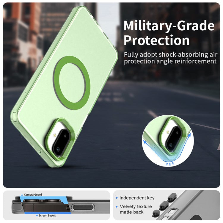 For Samsung Galaxy F06 5G  /  M06 5G Case Compatible with MagSafe Anti Drop Hybrid Phone Back Cover - Green