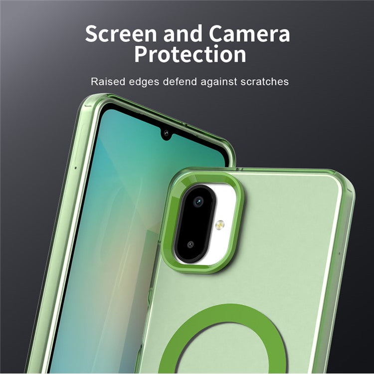 For Samsung Galaxy F06 5G  /  M06 5G Case Compatible with MagSafe Anti Drop Hybrid Phone Back Cover - Green