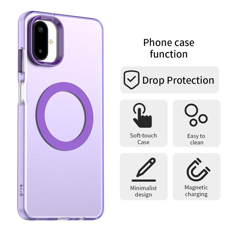 For Samsung Galaxy F06 5G  /  M06 5G Case Compatible with MagSafe Anti Drop Hybrid Phone Back Cover - Purple