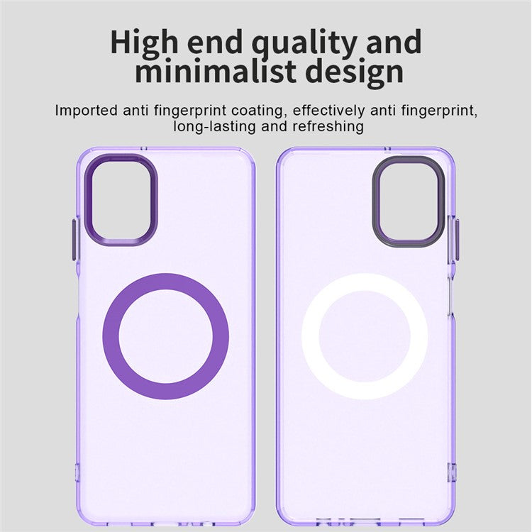 For Samsung Galaxy F06 5G  /  M06 5G Case Compatible with MagSafe Anti Drop Hybrid Phone Back Cover - Purple