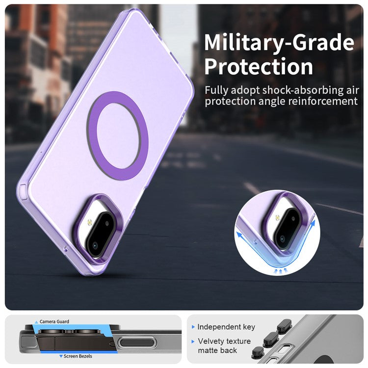 For Samsung Galaxy F06 5G  /  M06 5G Case Compatible with MagSafe Anti Drop Hybrid Phone Back Cover - Purple