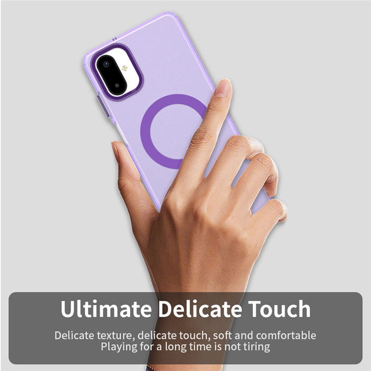 For Samsung Galaxy F06 5G  /  M06 5G Case Compatible with MagSafe Anti Drop Hybrid Phone Back Cover - Purple