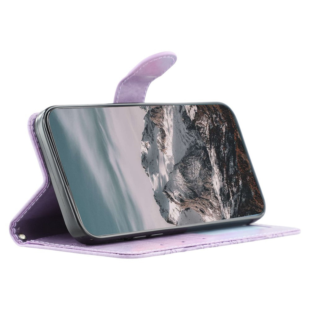 For Oppo Reno13 5G (Global) Case PU Leather Mandala Imprinted Design Wallet Phone Cover - Purple