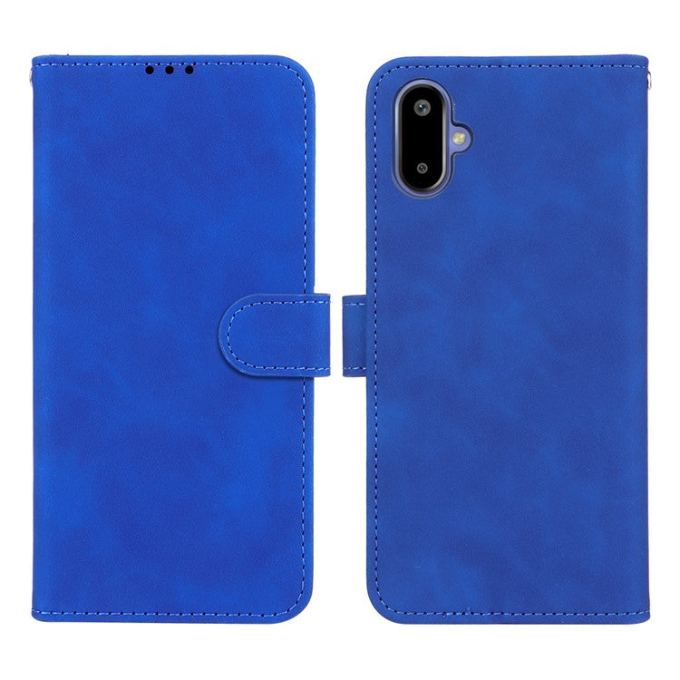 For Samsung Galaxy F06 5G  /  M06 5G Leather Case Skin Feel Anti Drop Wallet Flip Phone Cover - Blue