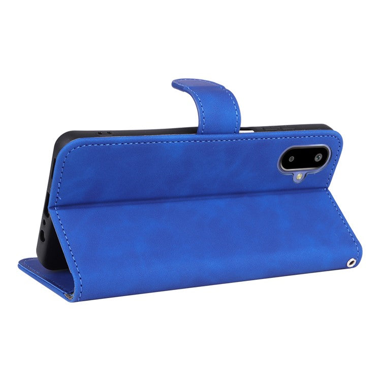 For Samsung Galaxy F06 5G  /  M06 5G Leather Case Skin Feel Anti Drop Wallet Flip Phone Cover - Blue