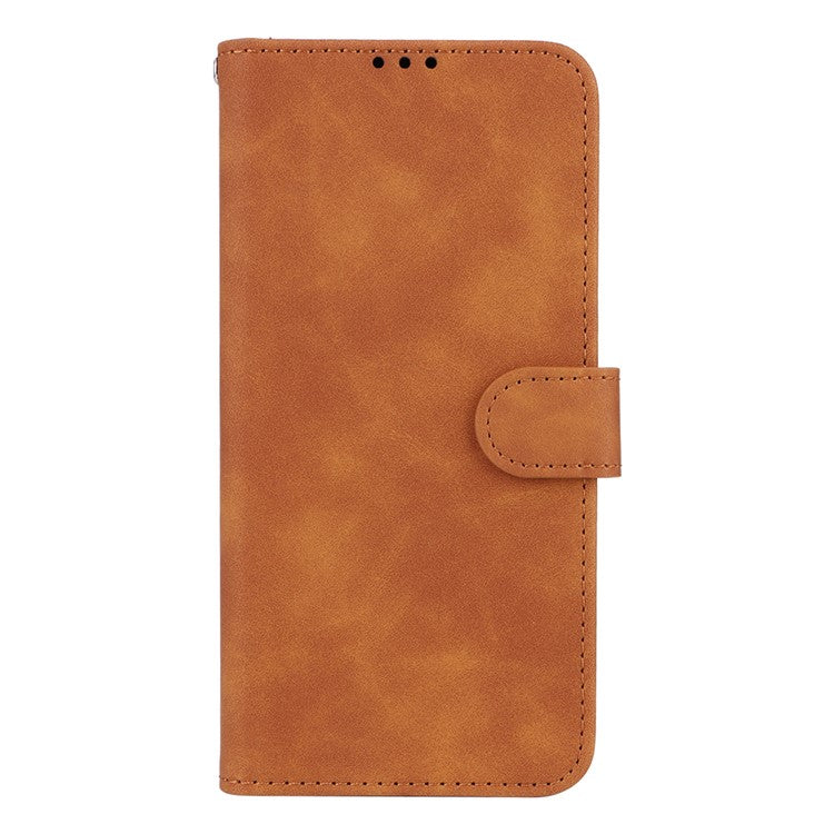 For Samsung Galaxy F06 5G  /  M06 5G Leather Case Skin Feel Anti Drop Wallet Flip Phone Cover - Brown