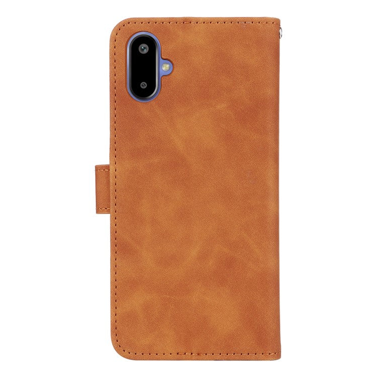 For Samsung Galaxy F06 5G  /  M06 5G Leather Case Skin Feel Anti Drop Wallet Flip Phone Cover - Brown