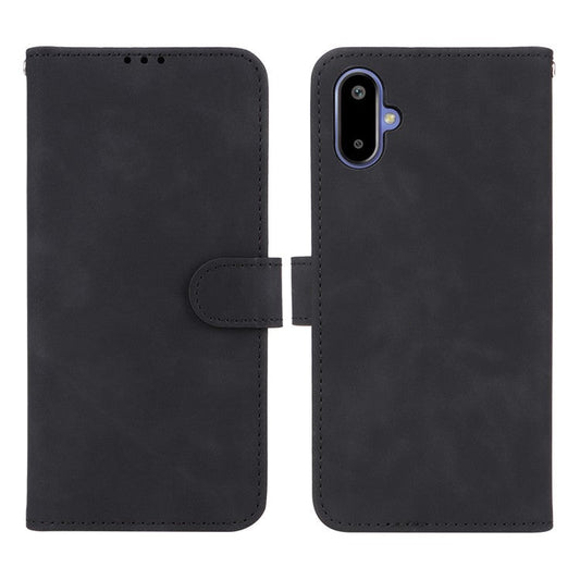 For Samsung Galaxy F06 5G  /  M06 5G Leather Case Skin Feel Anti Drop Wallet Flip Phone Cover - Black