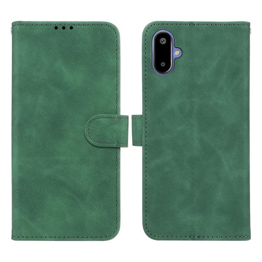 For Samsung Galaxy F06 5G  /  M06 5G Leather Case Skin Feel Anti Drop Wallet Flip Phone Cover - Green