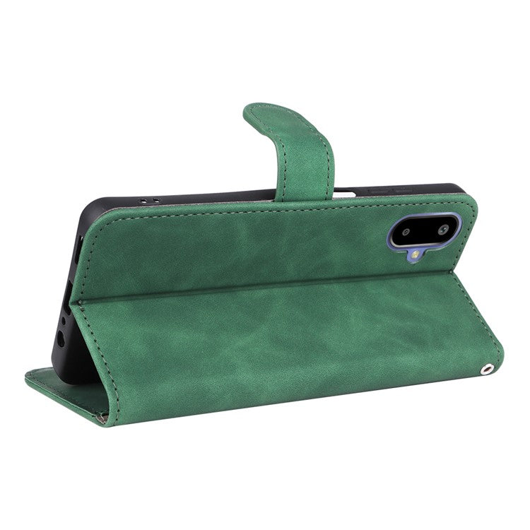 For Samsung Galaxy F06 5G  /  M06 5G Leather Case Skin Feel Anti Drop Wallet Flip Phone Cover - Green