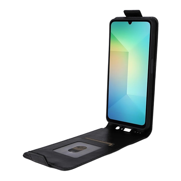 For Samsung Galaxy M16 5G  /  F16 5G Stand Case Magnetic Clasp Vertical Flip Leather Phone Cover with Card Holder - Black