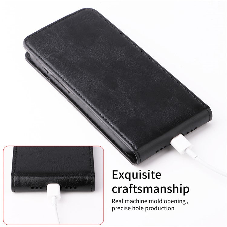 For Samsung Galaxy M16 5G  /  F16 5G Stand Case Magnetic Clasp Vertical Flip Leather Phone Cover with Card Holder - Black
