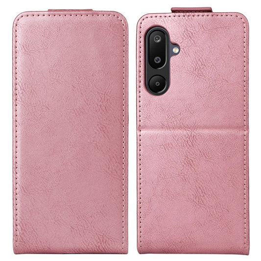 For Samsung Galaxy M16 5G  /  F16 5G Stand Case Magnetic Clasp Vertical Flip Leather Phone Cover with Card Holder - Rose Gold