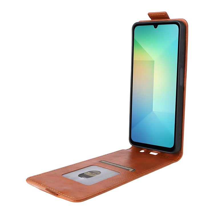For Samsung Galaxy M16 5G  /  F16 5G Stand Case Magnetic Clasp Vertical Flip Leather Phone Cover with Card Holder - Orange