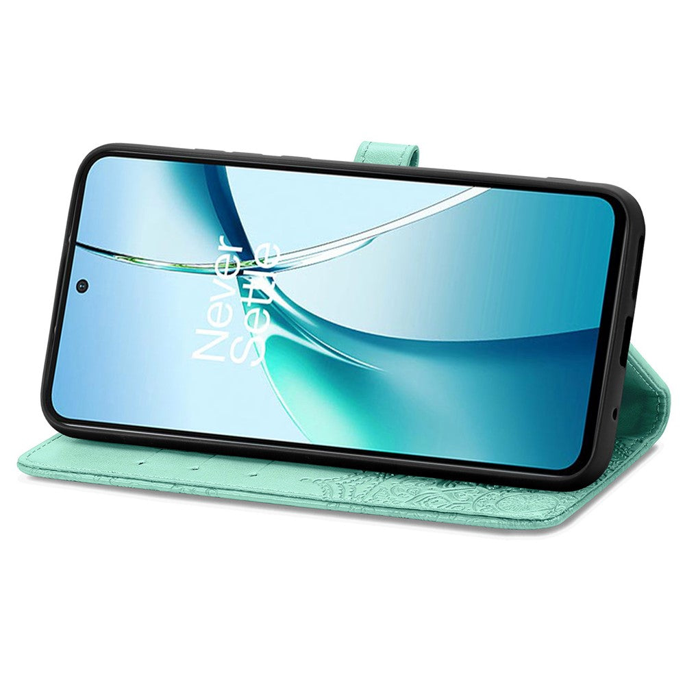 For Oppo Reno13 5G (Global) Wallet Case Mandala Flower Leather Phone Cover Stand - Green