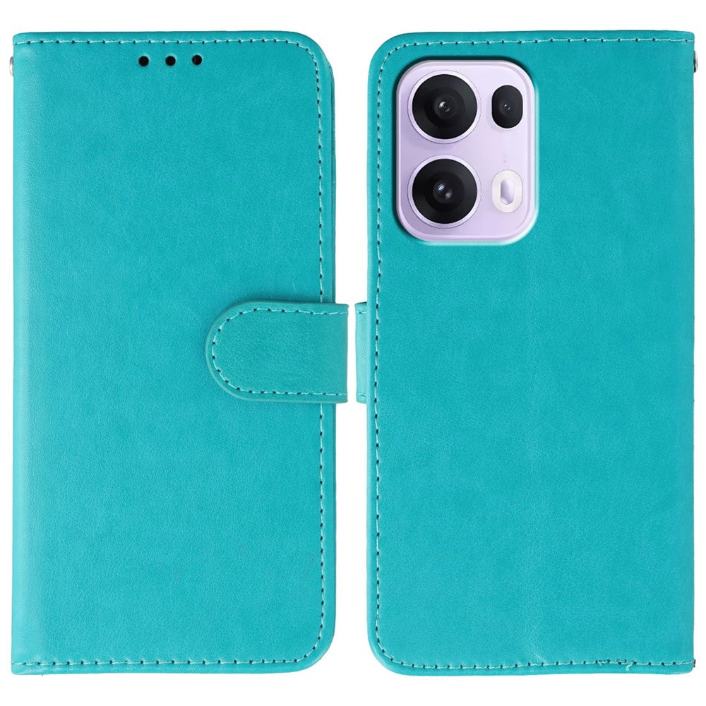 For Oppo Reno13 Pro 5G Case PU Leather Flip Wallet Phone Cover with Strap - Blue