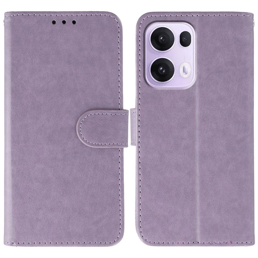 For Oppo Reno13 Pro 5G Case PU Leather Flip Wallet Phone Cover with Strap - Purple