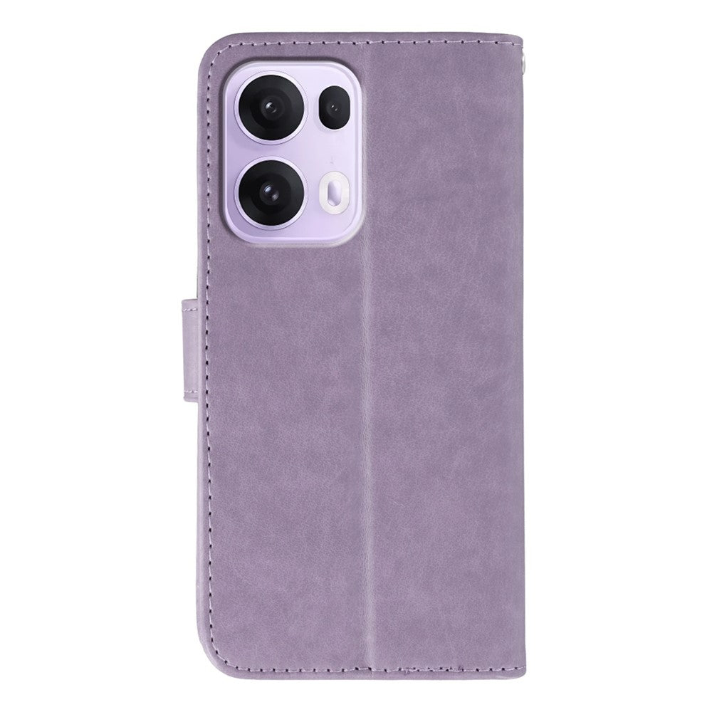 For Oppo Reno13 Pro 5G Case PU Leather Flip Wallet Phone Cover with Strap - Purple