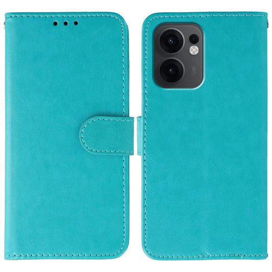 For Oppo Reno13 F 4G / 5G Case PU Leather Flip Wallet Phone Cover with Strap - Blue