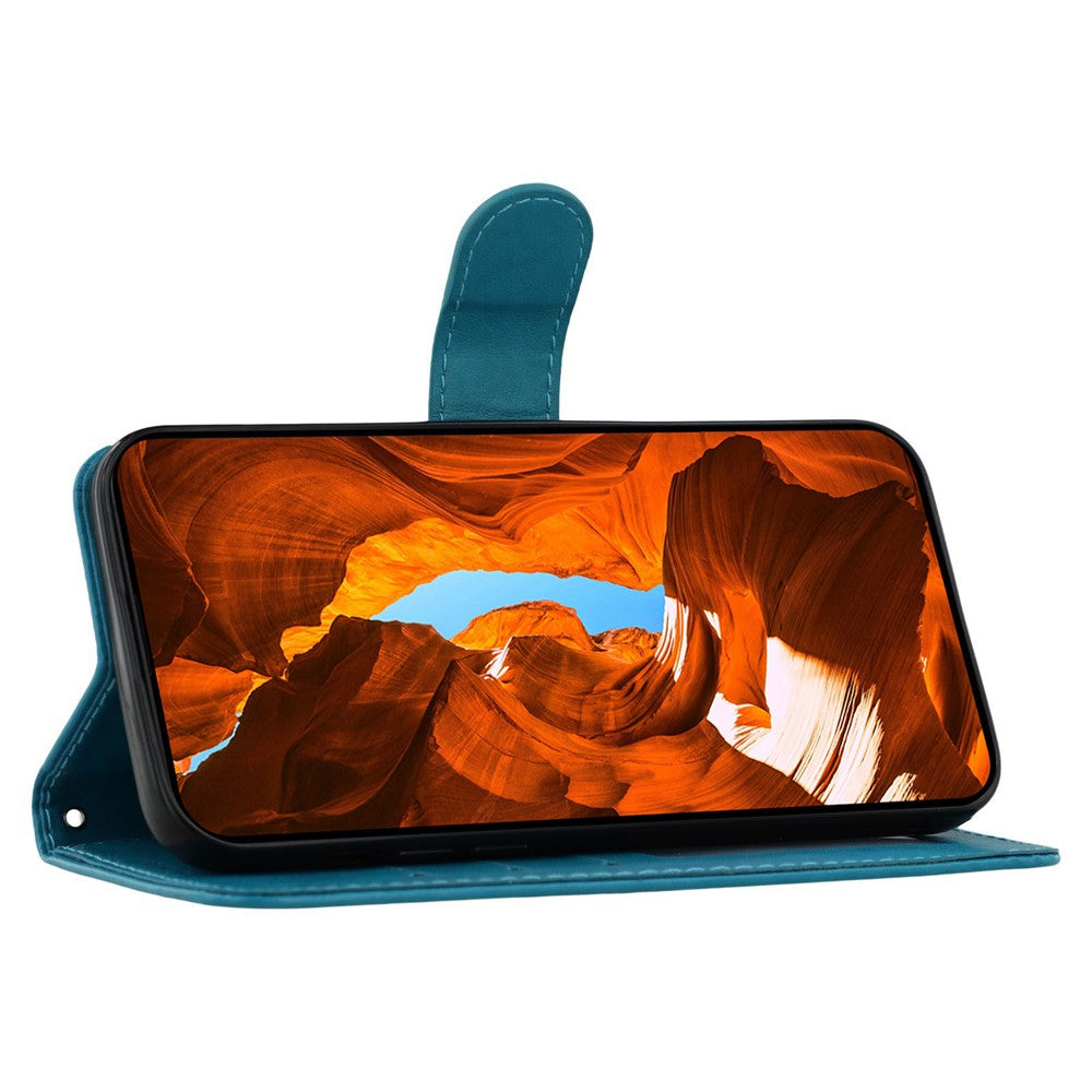 For Oppo Reno13 F 4G / 5G Case PU Leather Flip Wallet Phone Cover with Strap - Blue