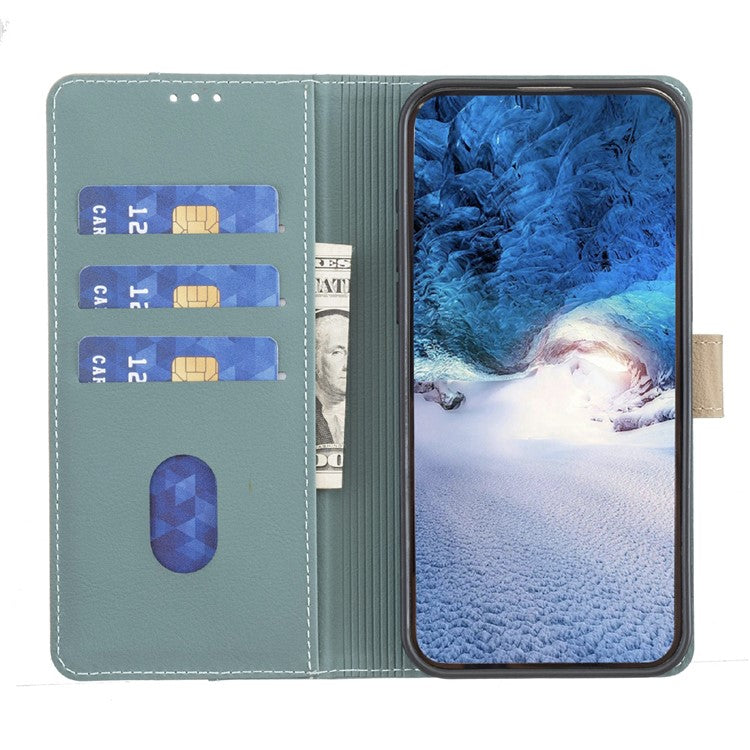 BINFEN COLOR BF33 For Samsung Galaxy F06 5G  /  M06 5G Leather Case Splicing Color RFID Blocking Wallet Stand Phone Cover - Green