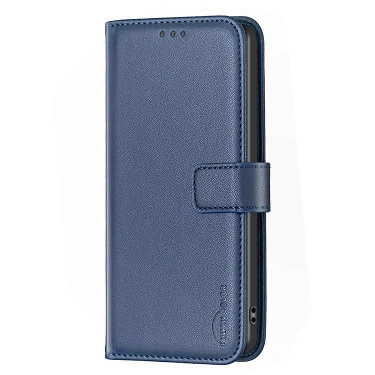 BINFEN COLOR BF17 For Samsung Galaxy F06 5G  /  M06 5G Case Wallet Folio Flip Leather Cover - Blue