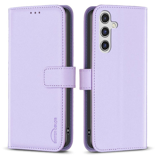 BINFEN COLOR BF17 For Samsung Galaxy F16 5G  /  M16 5G Case Wallet Folio Flip Leather Cover - Purple