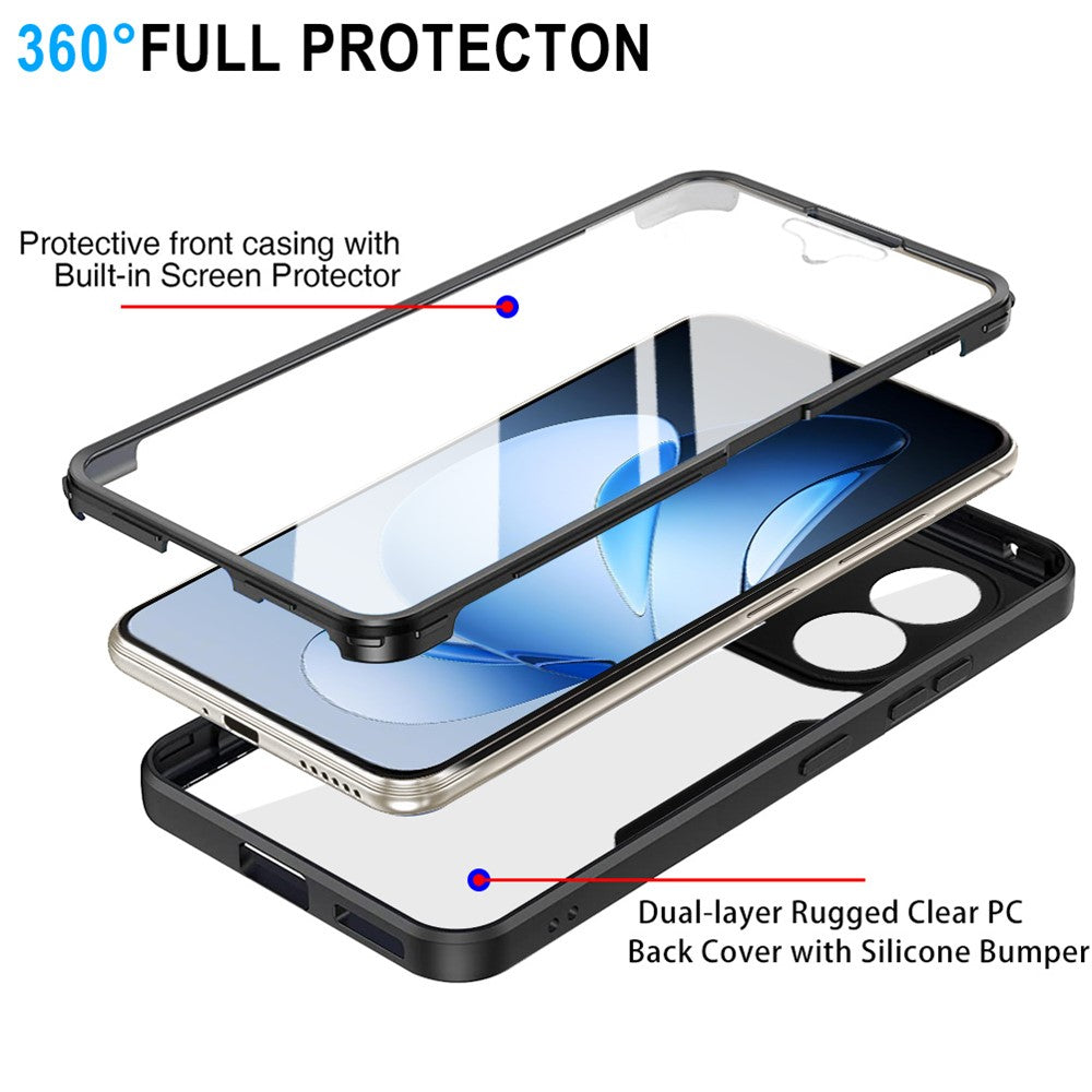 For Oppo Reno13 5G (Global) Case Acrylic + TPU Clear Phone Cover with PET Screen Film - Pink