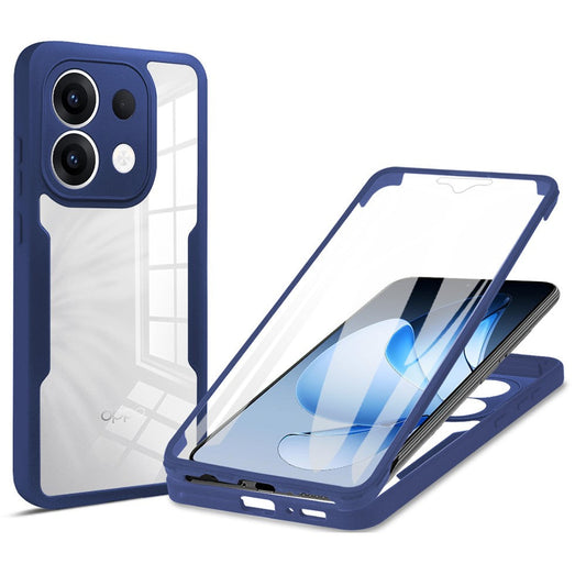 For Oppo Reno13 5G (Global) Case Acrylic + TPU Clear Phone Cover with PET Screen Film - Blue