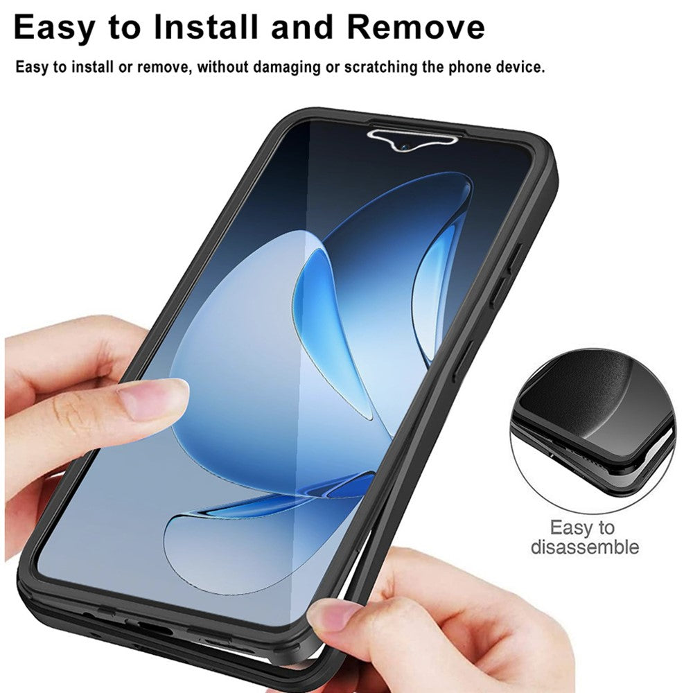 For Oppo Reno13 5G (Global) Case Acrylic + TPU Clear Phone Cover with PET Screen Film - Blue