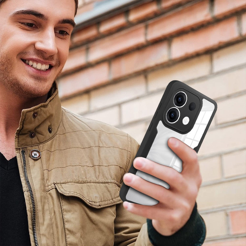 For Oppo Reno13 5G (Global) Case Acrylic + TPU Clear Phone Cover with PET Screen Film - Blue