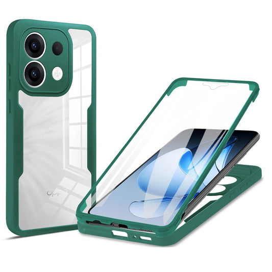 For Oppo Reno13 5G (Global) Case Acrylic + TPU Clear Phone Cover with PET Screen Film - Green